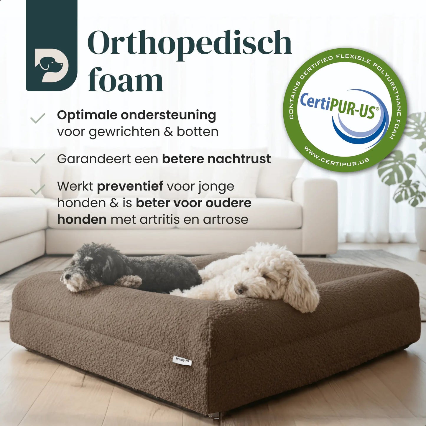 Hondenkussen Orthopedisch + Extra Hoes Bundel - Dreamydog - 