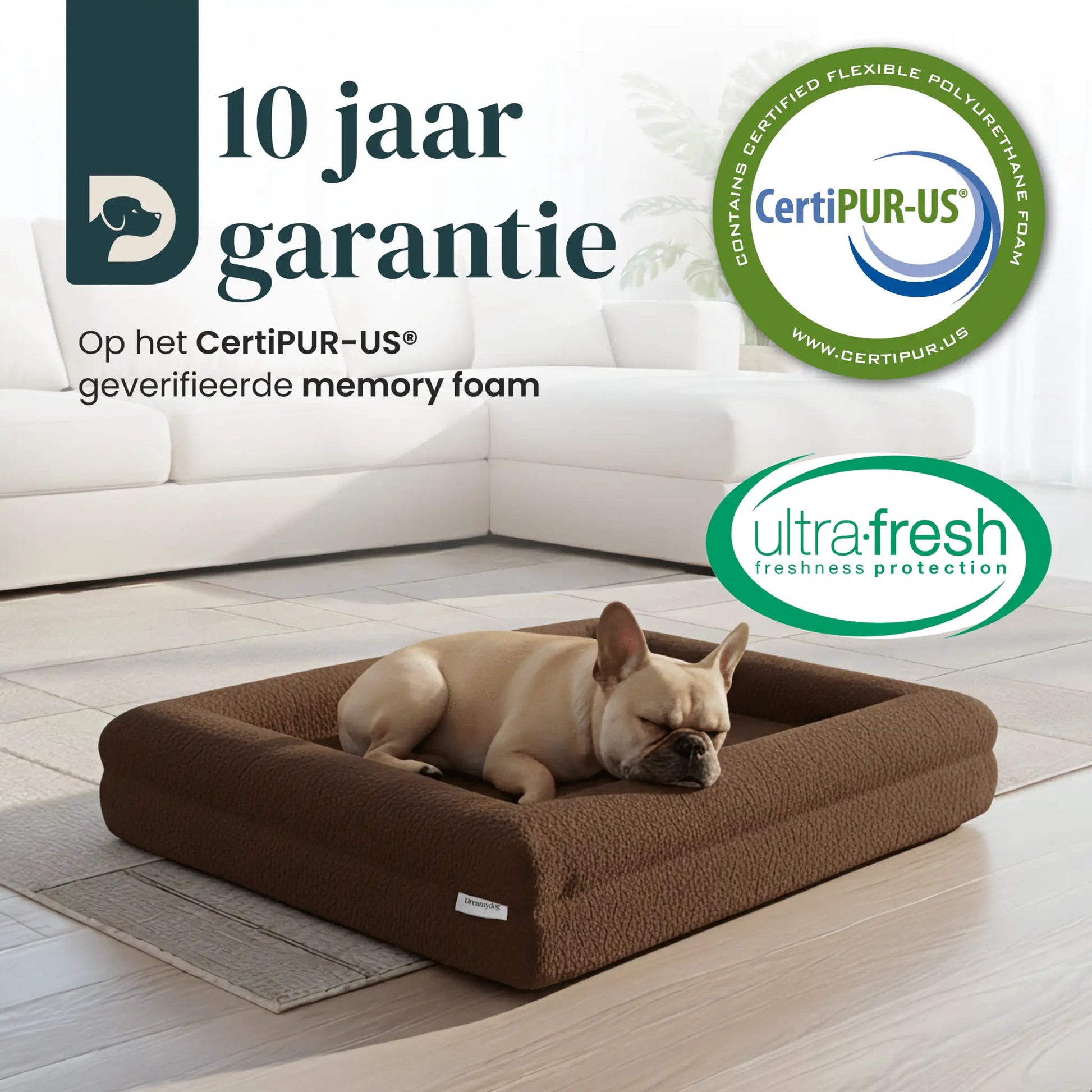 Orthopedisch hondenkussen - Bouclé Choco Bruin - Dreamydog - Hondenkussen