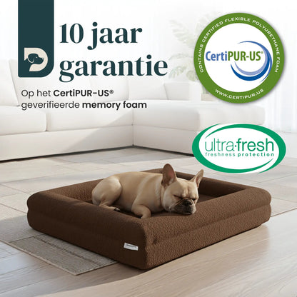 Orthopedisch hondenkussen - Bouclé Choco Bruin - Dreamydog - Hondenkussen