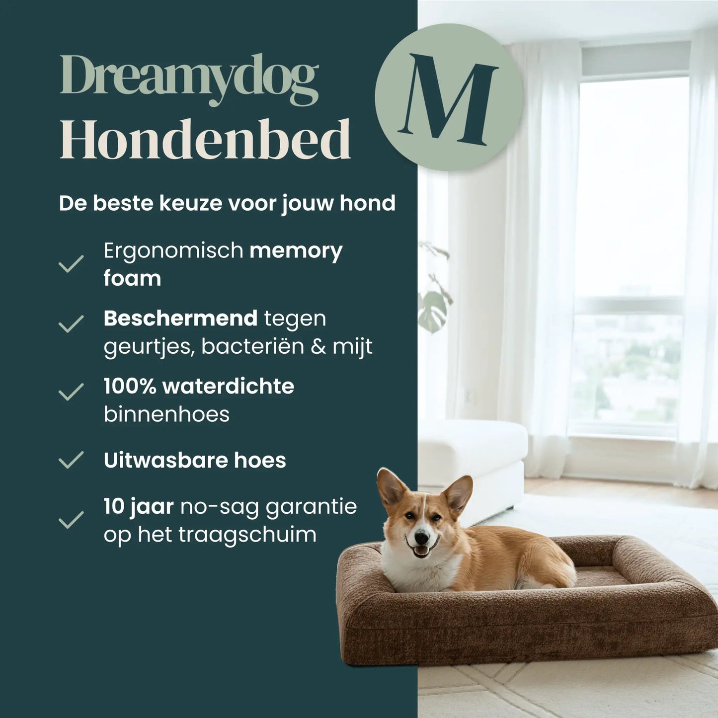 Orthopedisch hondenkussen - Bouclé Choco Bruin - Dreamydog - Hondenkussen