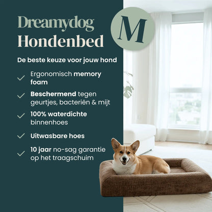 Orthopedisch hondenkussen - Bouclé Choco Bruin - Dreamydog - Hondenkussen