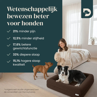 Orthopedisch hondenkussen - Bouclé Choco Bruin - Dreamydog - Hondenkussen