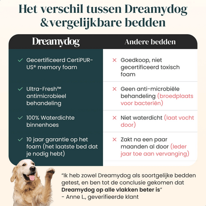 Orthopedisch hondenkussen - Bouclé Forest Green - Dreamydog - Hondenkussen