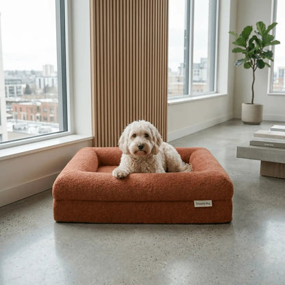 Orthopedisch hondenkussen - Bouclé Terracotta - Dreamydog - Hondenkussen