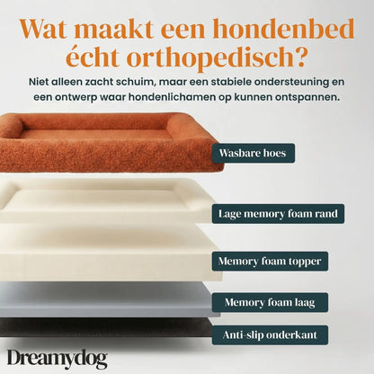 Orthopedisch hondenkussen - Bouclé Terracotta - Dreamydog - Hondenkussen