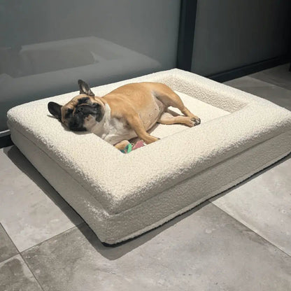 Orthopedisch hondenkussen - Bouclé Wit - Dreamydog - Hondenkussen